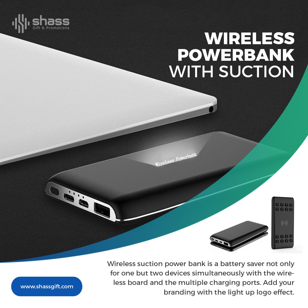 Wireless Power bank With Suction